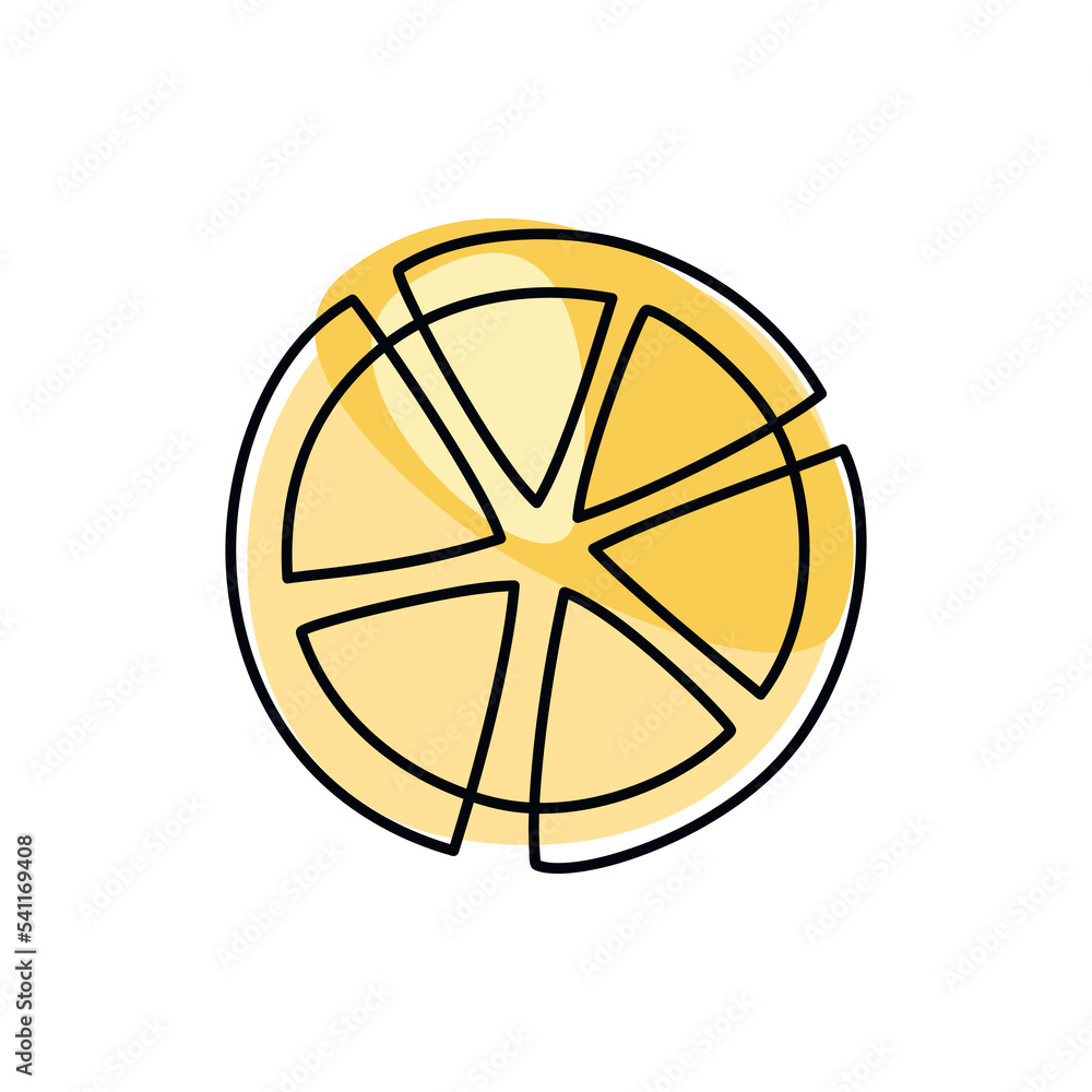 Vector lemon slice icon seamless pattern. One line continuous hand drawn illustration. Vector lemon slice icon seamless pattern. One line continuous hand drawn illustration.