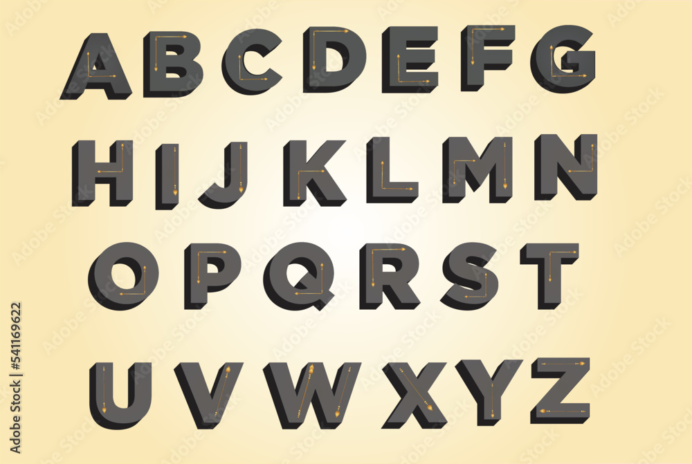 Grey gold Alphabet Letters font Grey gold Alphabet Letters font