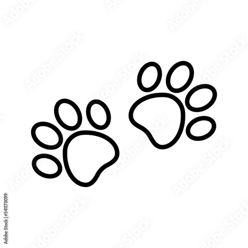 dog and cat paw logo design inspiration color editable