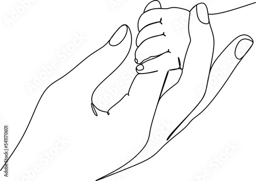 baby and mother hand in vector