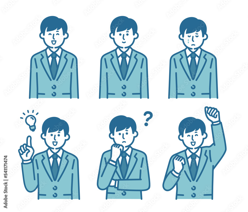 Boy in school uniform pose set Boy in school uniform pose set