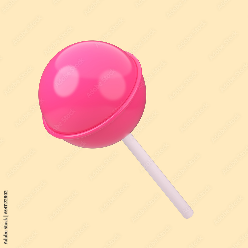 3d rendering of lolipop icon isolated on cleare background.