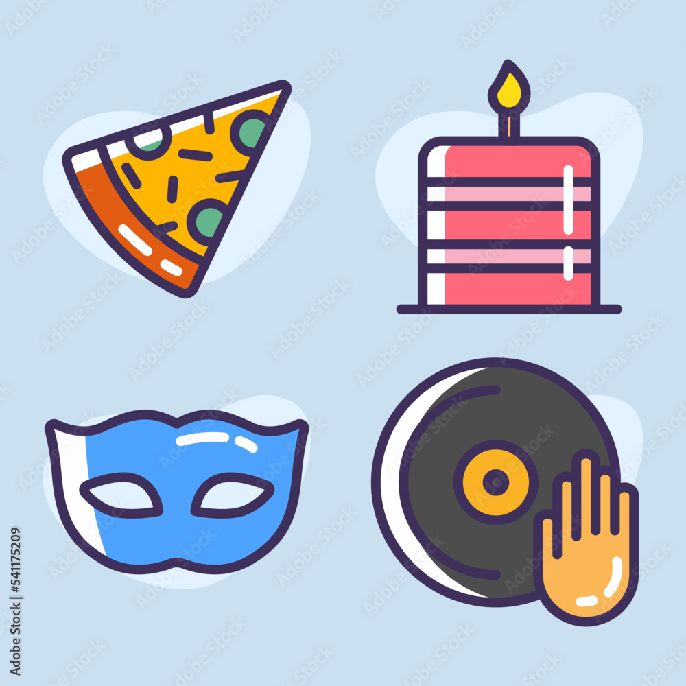 Party celebration decoration new year pizza dj music disco festival 