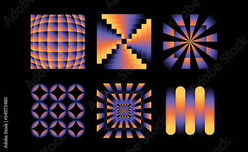 Vector illustration collection - trendy abstract creative minimalist prints and compositions with bright gradient colors - design templates for social media posts