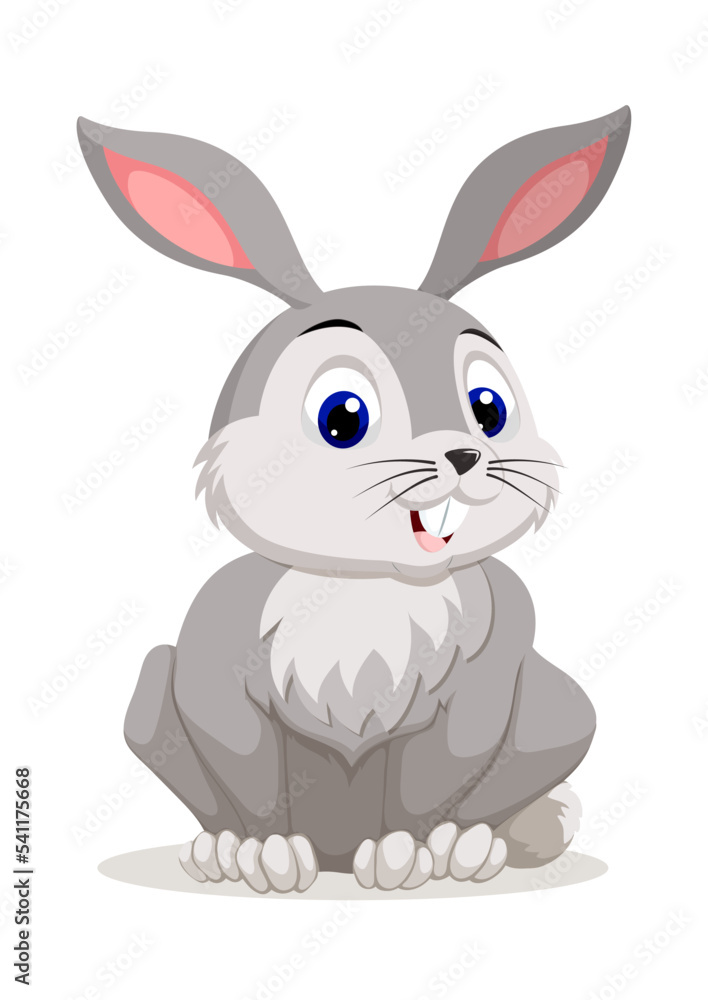 Rabbit Cartoon Character Vector Isolated On White Background