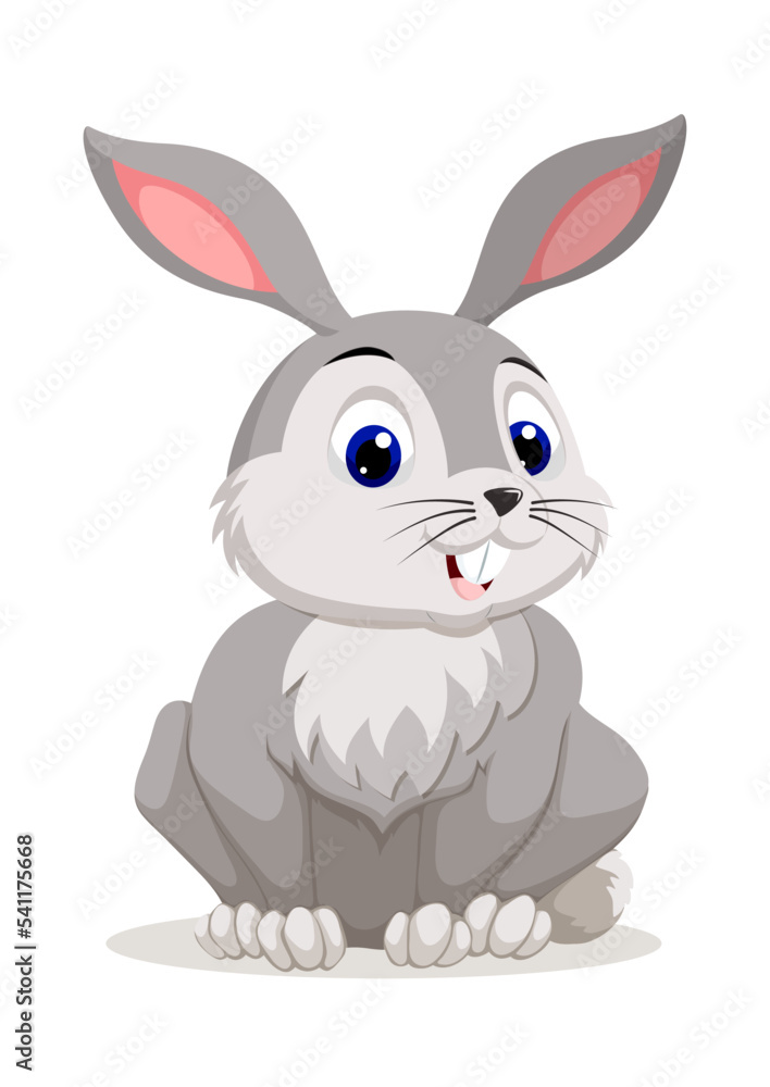 Obraz premium Rabbit Cartoon Character Vector Isolated On White Background