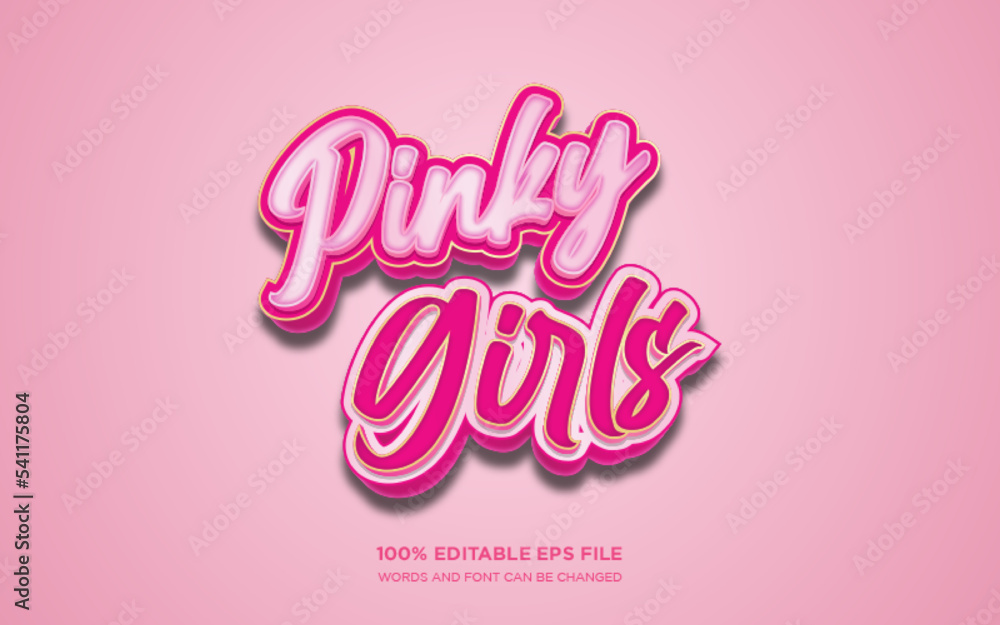 Pinky girls editable text style effect	
