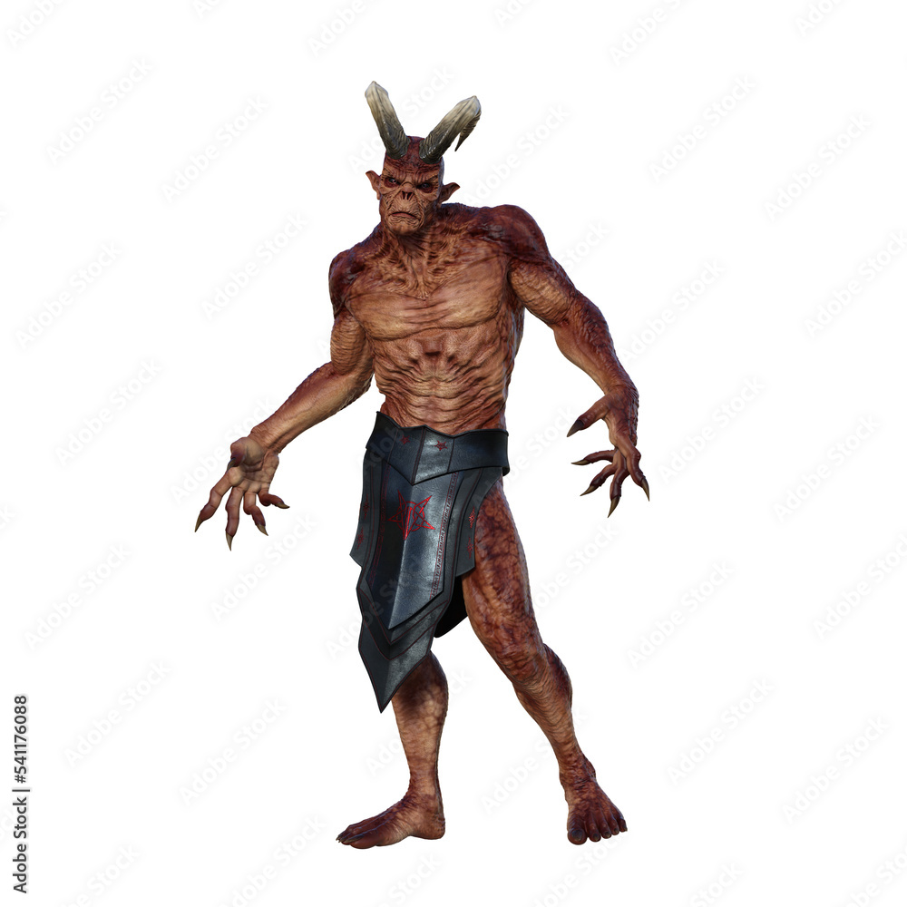 Demon standing and looking straight ahead. Demon standing and looking straight ahead.
