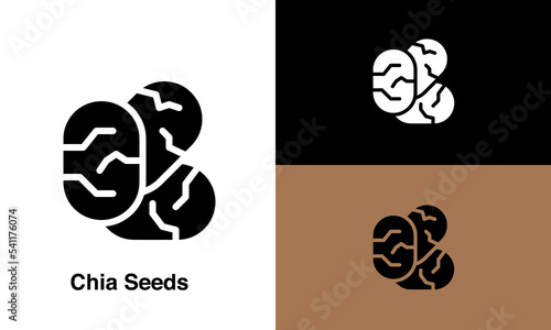 chia seeds vector icon white background