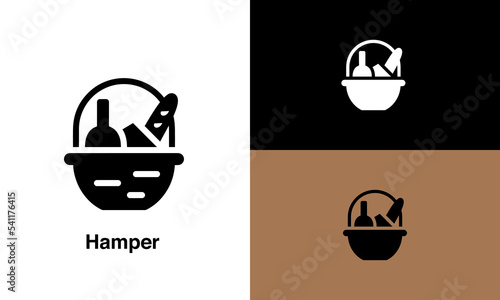 Hamper vector icon white background