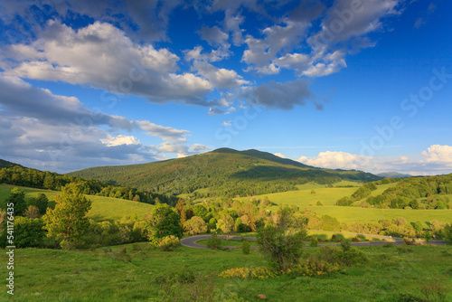 Fototapeta Naklejka Na Ścianę i Meble -  spring sunny day in mountains, bieszczady national park
