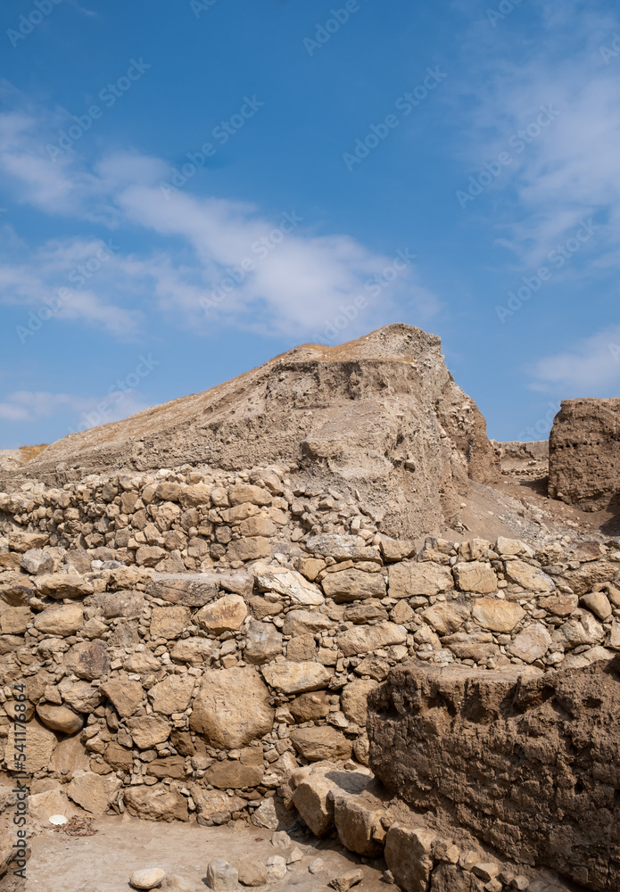 Panoramic view of excavations of ancient remains of the Jericho Walls Panoramic view of excavations of ancient remains of the Jericho Walls