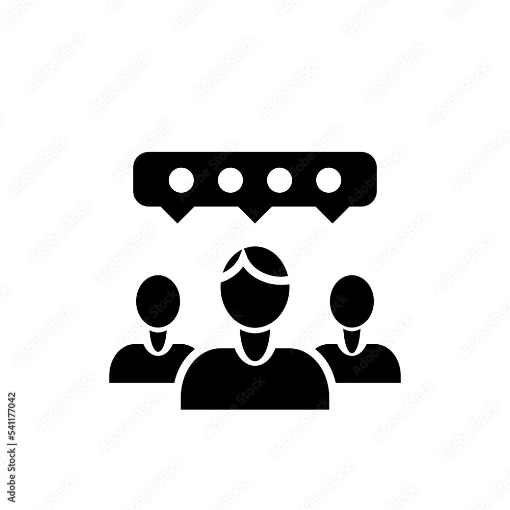 Group chat bubbles or forum discussion with multiple people chatting flat icon Group chat bubbles or forum discussion with multiple people chatting flat icon
