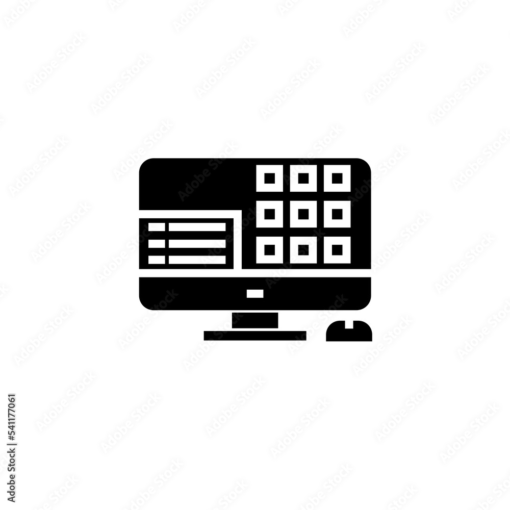 Computer protection vector icon Computer protection vector icon