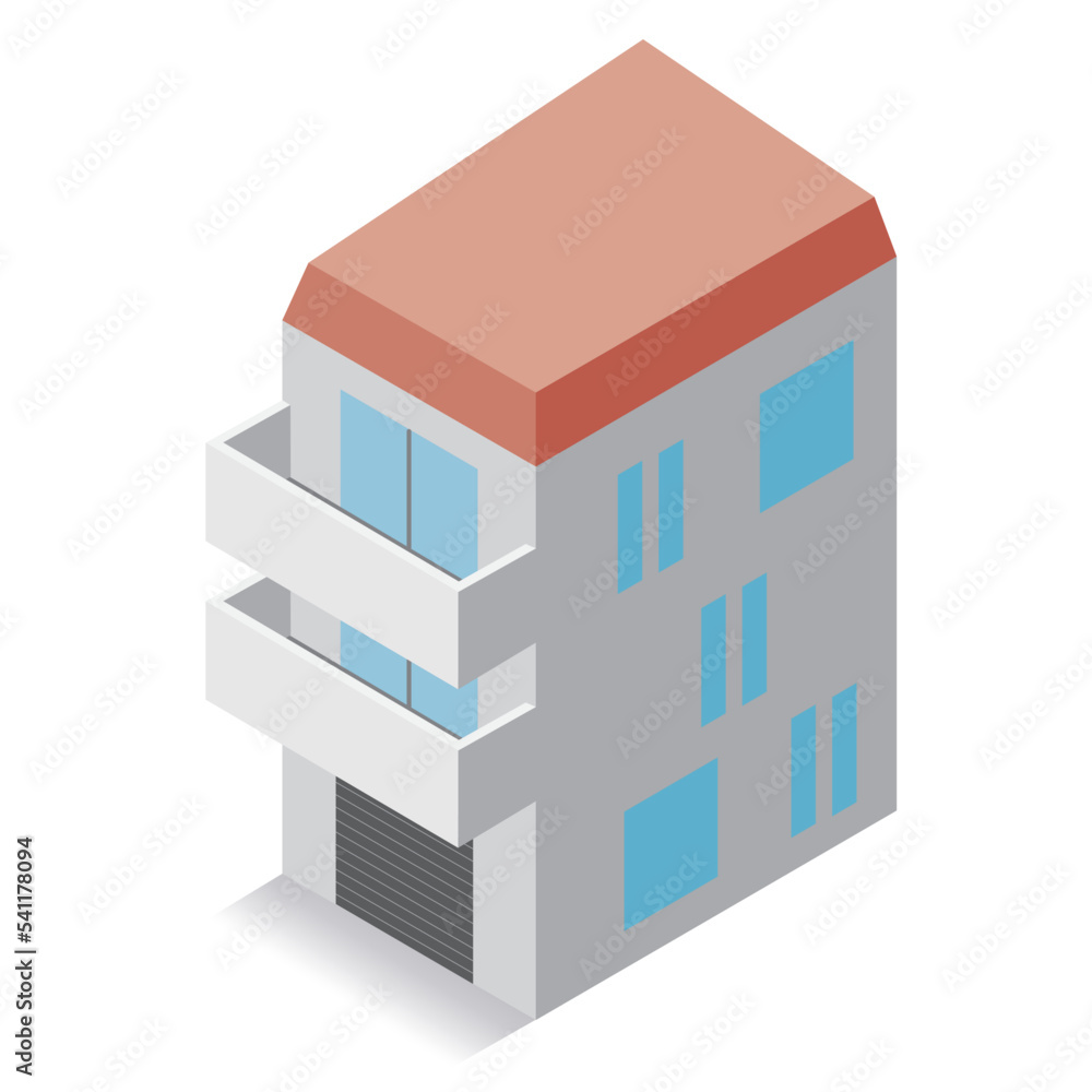 アイソメトリック_立体的な一戸建てのイラスト2 アイソメトリック_立体的な一戸建てのイラスト2