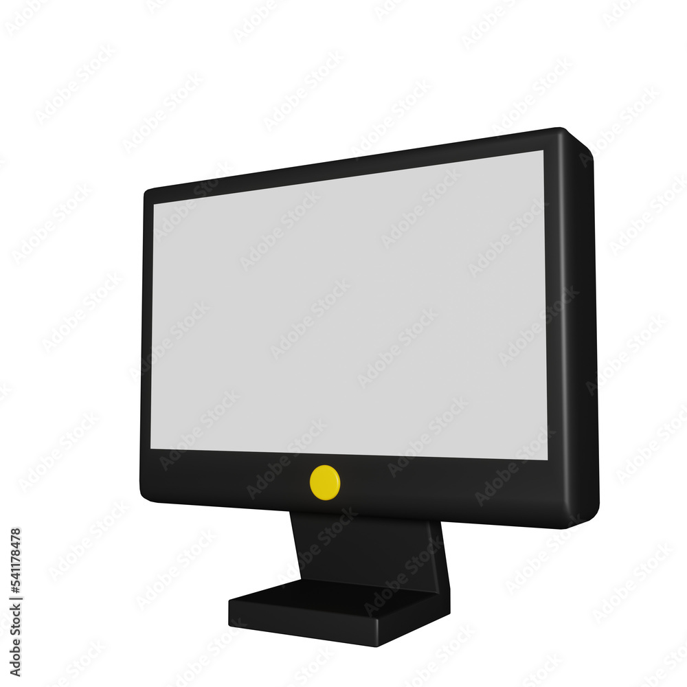 3D illustration of a computer monitor. As an illustration of electronic goods, computers, tv and also 3D monitor icons.
