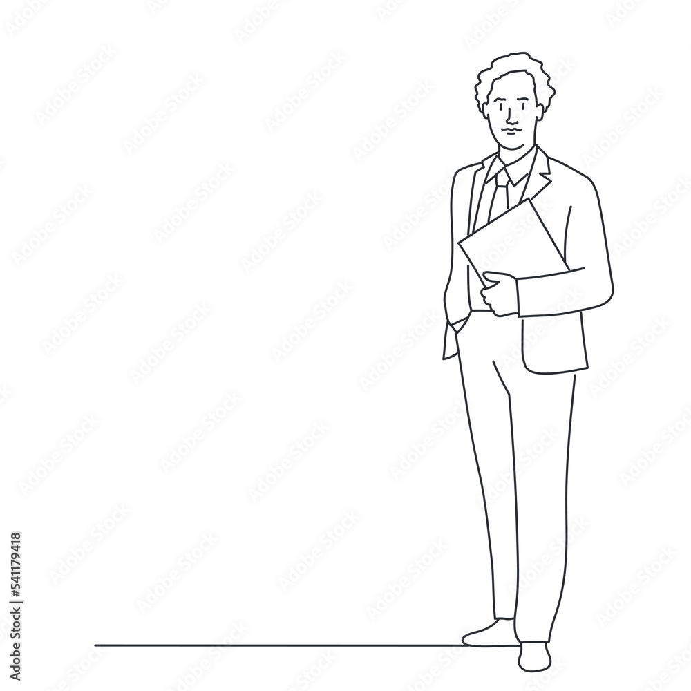 Young business man with a folder in his hand. Young business man with a folder in his hand.