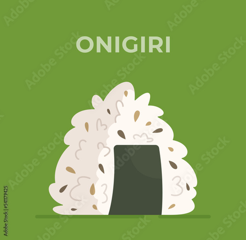 A mouthwatering originali isolated on a green background. Vector illustration of a delicious Asian dish. Sushi, rolls, origini.  photo