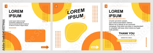 Social media poster template design with trendy memphis style and colourful background 