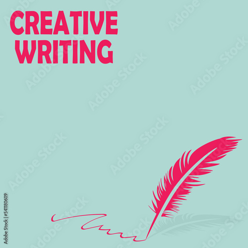 Creative writing, storytelling, graphic design studio symbol vector feather symbol