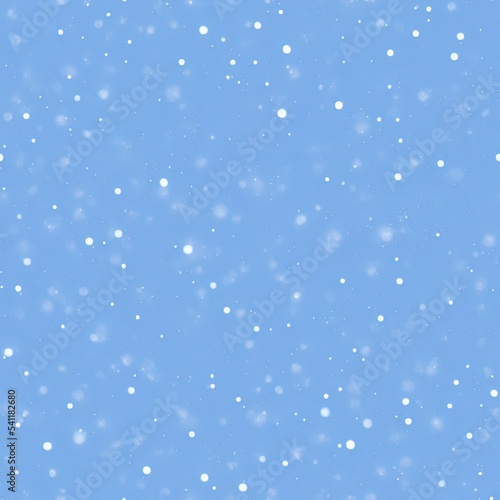 Snow background. Snowfall seamless pattern Digital illustration