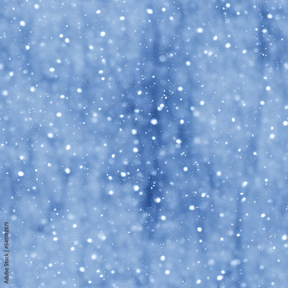 Snow background. Snowfall seamless pattern Digital illustration