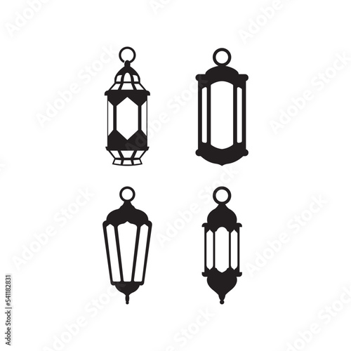 Fanoos Lantern background islam logo simple vector icon illustration