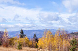 Carpathian mountains in the autumn landscape scene.