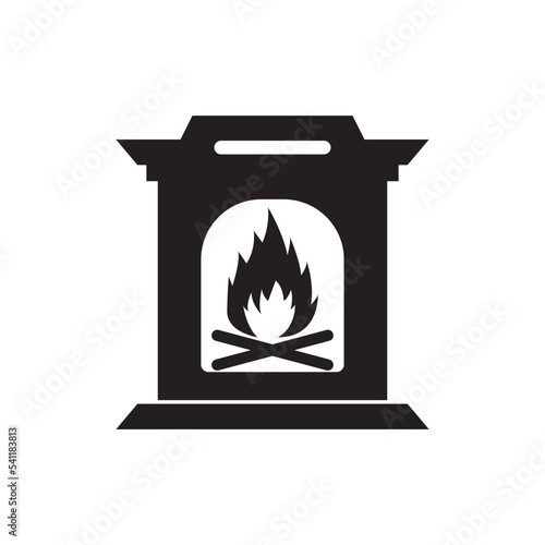 fire furnace icon logo vector design