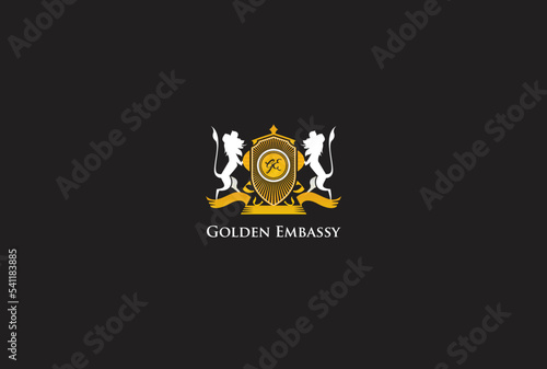 Golden embassy logo