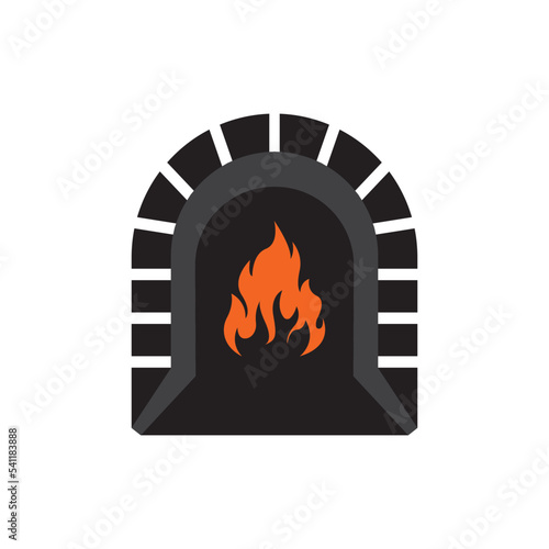 fire furnace icon logo vector design