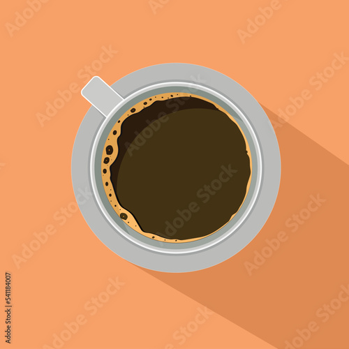 Vintage Style of Cup of Coffee on flat style