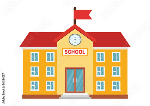 Vector illustration of High school building. Vector School Building