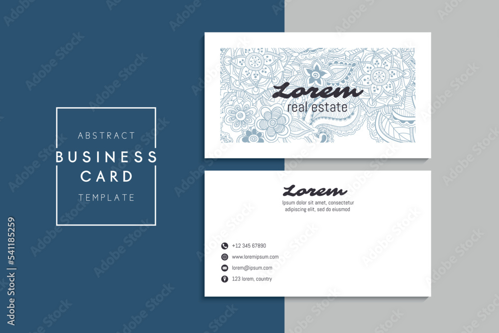 Floral style business card template vector Floral style business card template vector