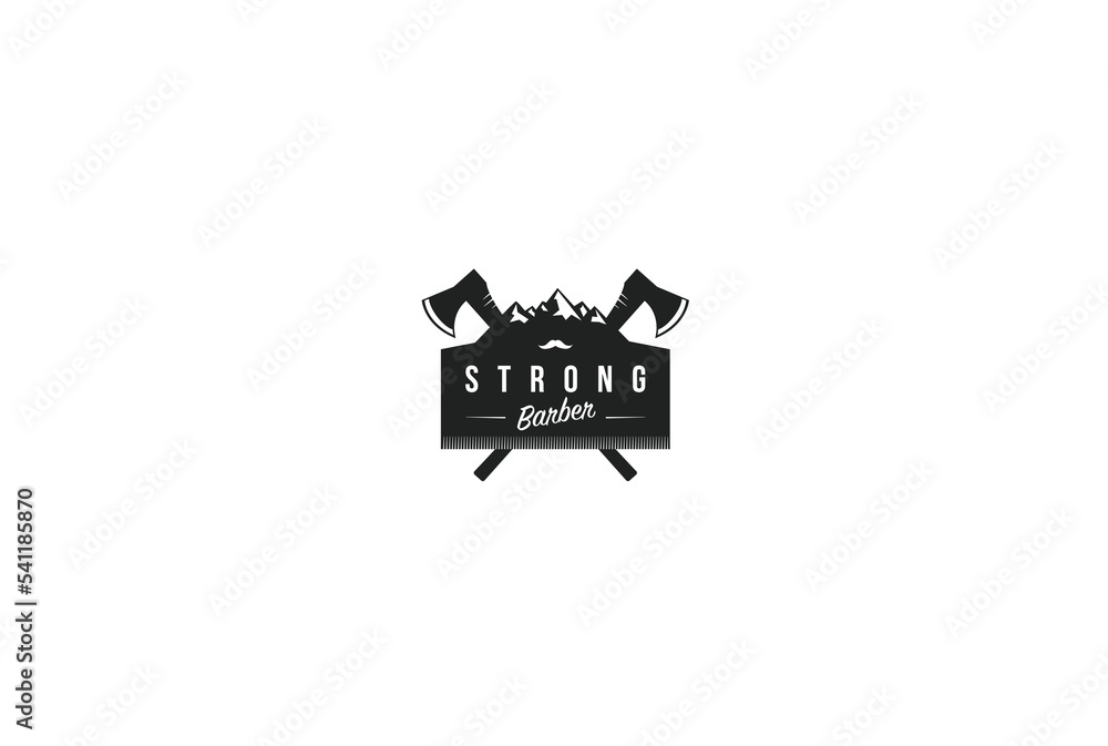 Strong barber logo Strong barber logo