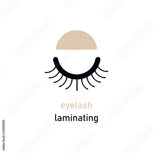 Staining, curling, laminating, lash lift. Eyelash Extension Procedure. Lengthening lashes for girl in beauty salon. Beauty Concept.