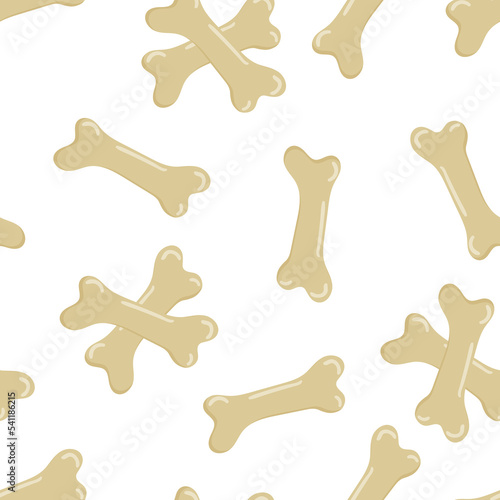 Halloween seamless vector pattern with bones. Spooky background for holidays and Halloween design. Flat cartoon style festive backdrop for wallpaper, wrapping, packing