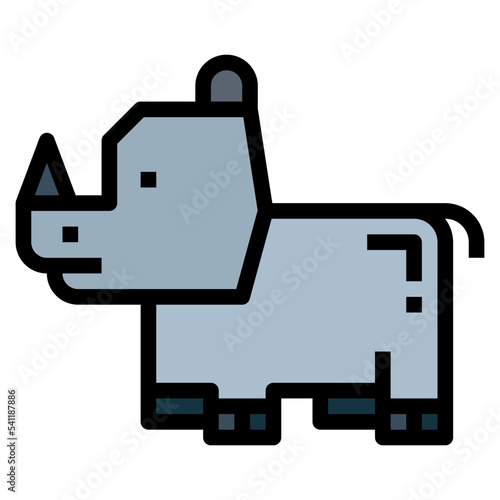 rhino filled outline icon style