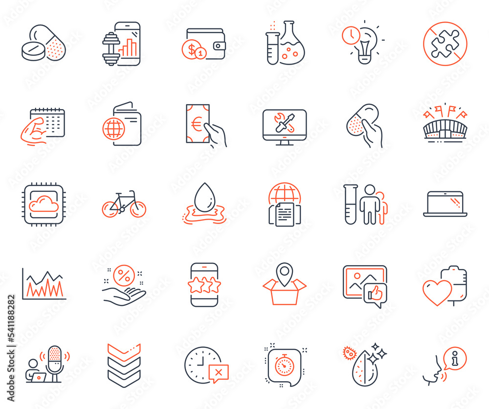 Business icons set. Included icon as Like photo, Loan percent and Internet documents web elements. Water splash, Sports arena, Bicycle icons. Repair, Medical analyzes. Vector Business icons set. Included icon as Like photo, Loan percent and Internet documents web elements. Water splash, Sports arena, Bicycle icons. Repair, Medical analyzes. Vector