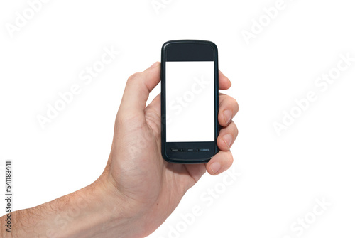 Wallpaper Mural Mobile phone smartphone in hand in PNG isolated on transparent background Torontodigital.ca