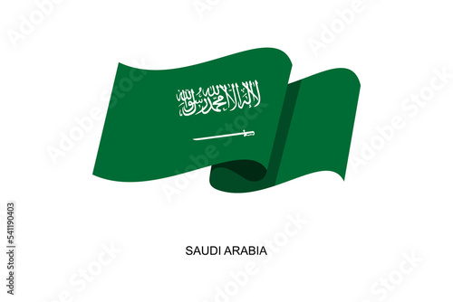 Saudi Arabia flag vector. Flag of Saudi Arabia on white background. Vector illustration eps10