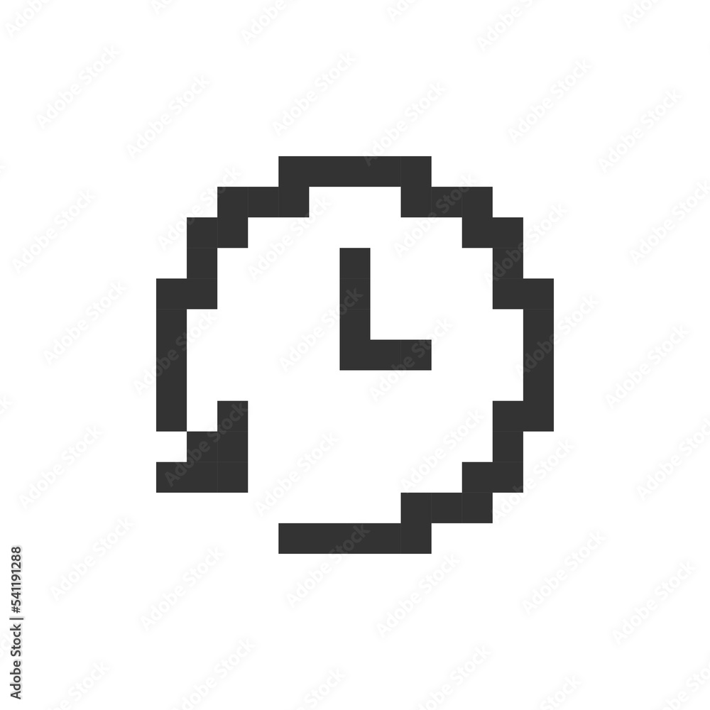Period of time pixelated ui icon. Project duration. Alarm clock. Deadline. Timer tool. Editable 8bit graphic element. Outline isolated vector user interface image for web, mobile app. Retro style Period of time pixelated ui icon. Project duration. Alarm clock. Deadline. Timer tool. Editable 8bit graphic element. Outline isolated vector user interface image for web, mobile app. Retro style