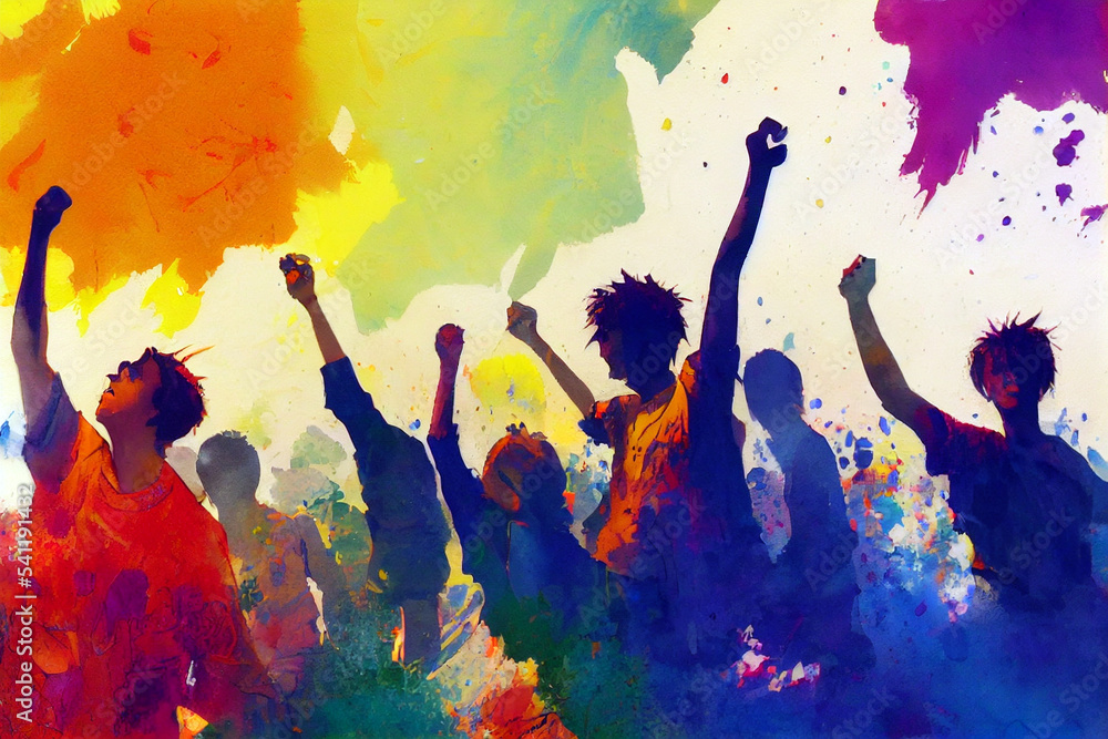 Soccer fans. Football hooligans. Football fans celebrating team victory