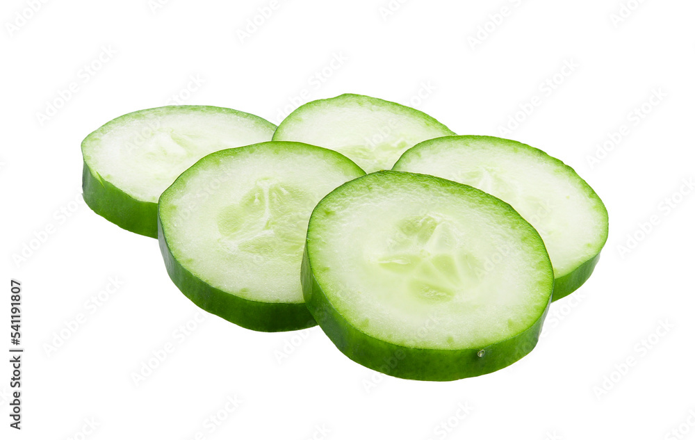 Fresh slice cucumber close-up on transparent png Fresh slice cucumber close-up on transparent png