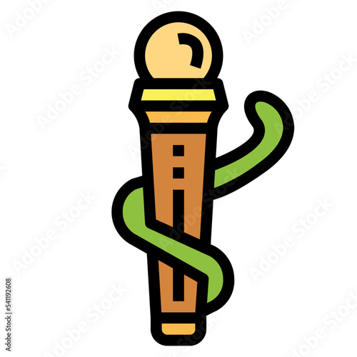 rod of asclepius filled outline icon style
