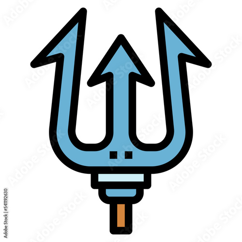 trident filled outline icon style