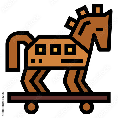 trojan horse filled outline icon style