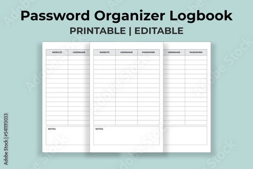 Password Organizer Logbook