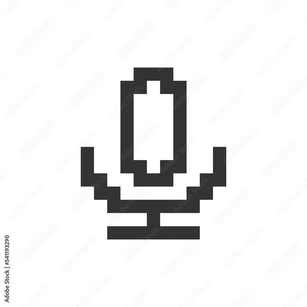 Microphone pixelated ui icon. Voice recorder. Sharing messages. Converting text into audio. Editable 8bit graphic element. Outline isolated vector user interface image for web, mobile app. Retro style Microphone pixelated ui icon. Voice recorder. Sharing messages. Converting text into audio. Editable 8bit graphic element. Outline isolated vector user interface image for web, mobile app. Retro style