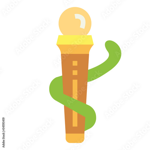 rod of asclepius flat icon style